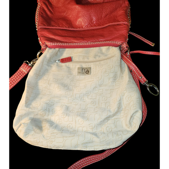 Marc Ecko Red Studded Faux Leather 90s Style Shoulder Bag - Picture 4 of 9